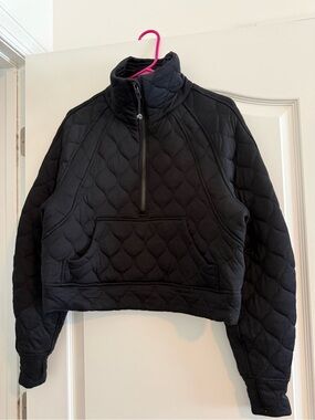 lululemon athletica Black Quilted Half-Zip Pullover